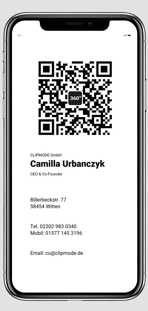 Beweisen Sie, dass Ihr Unternehmen nachhaltig ist
    QR Code vCard
    Text Visitenkarte
    abrufbar via Link
    versendbar
